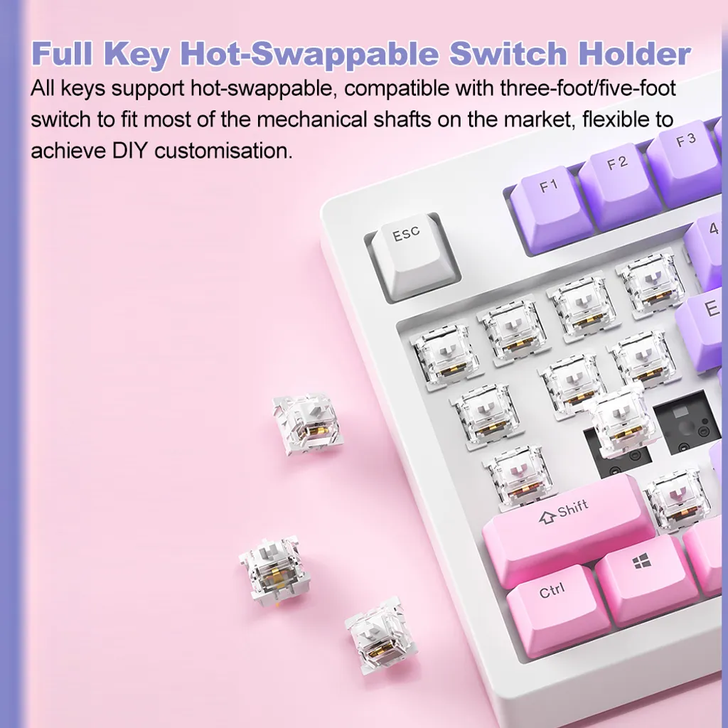 Clavier mécanique sans latence avec switchs interchangeables YK830 - 11