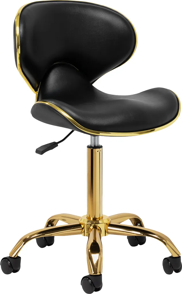 Tabouret cosmétique Gabbiano Q-4599G noir réglable en hauteur à gaz