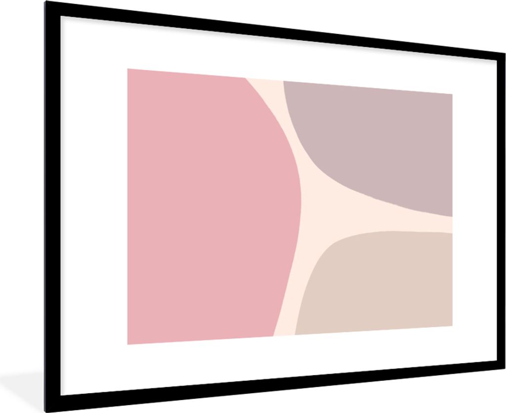 MuchoWow Gerahmtes Poster Gestaltung - Pastell - Minimalismus 90x60 cm - Poster mit Schwarzem Bilderrahmen Wandposter Rahmen Foto Bilder - Wandde...