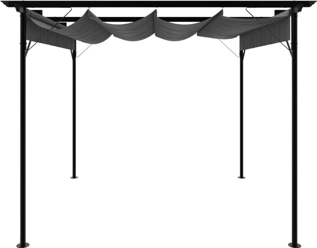 vidaXL Pergola mit Ausziehbarem Dach Anthrazit 3x3 m Stahl 180 g/m²