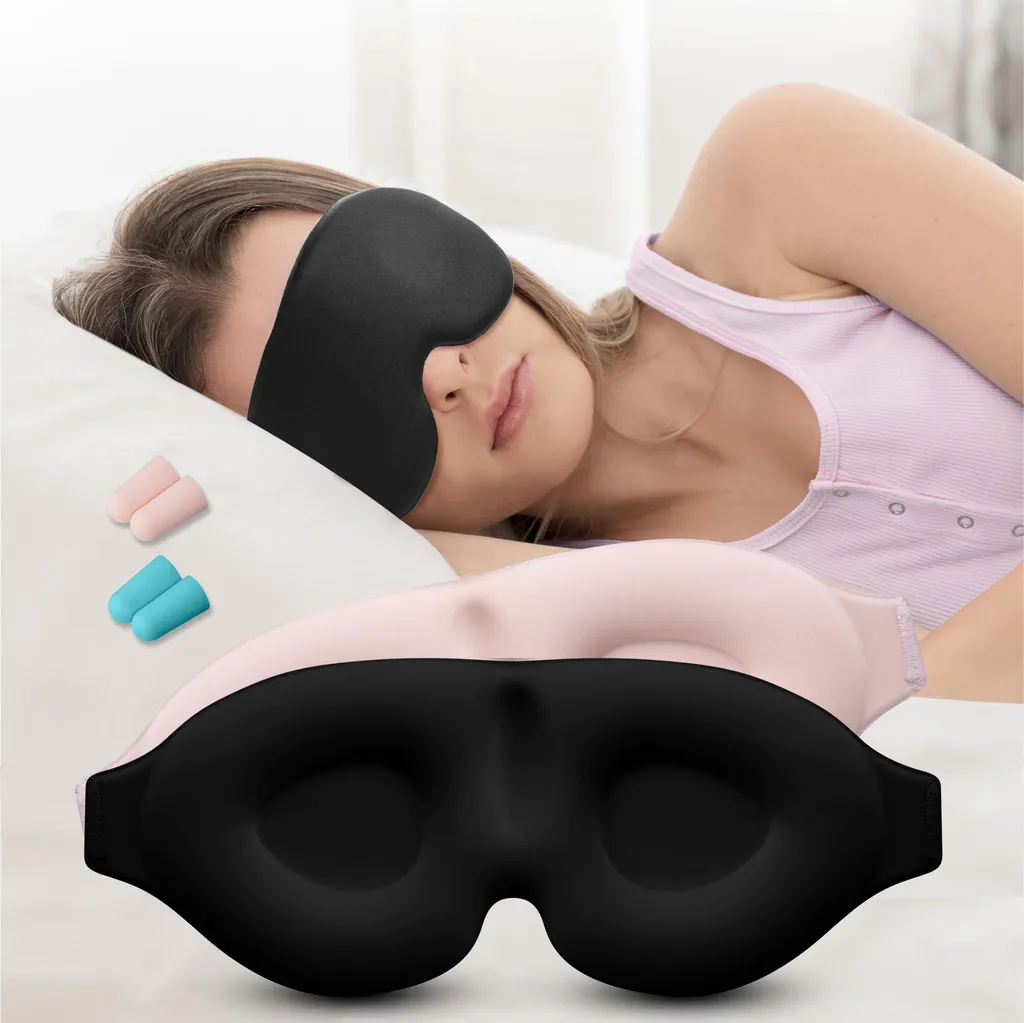 Masque de nuit ergonomique lot de 2 pour dormeur latéral et extensions cils