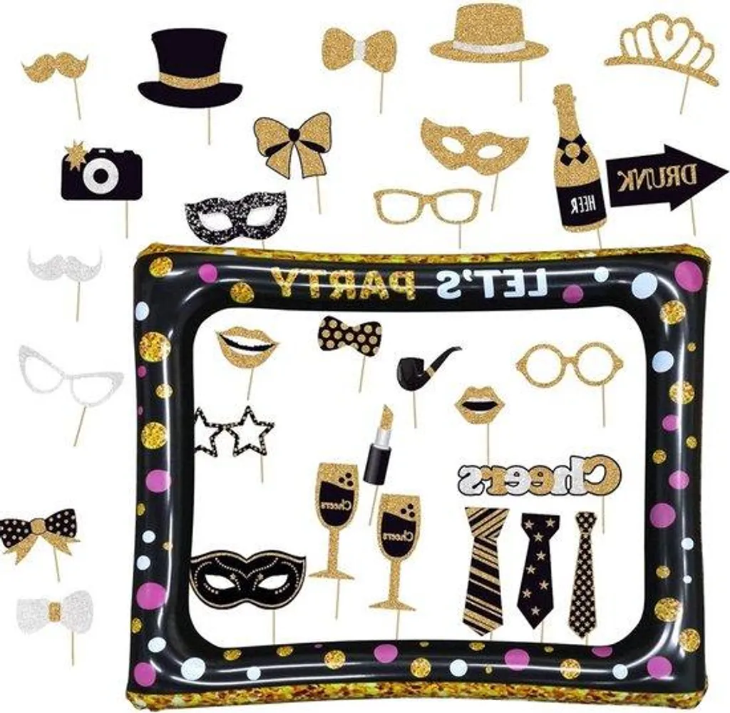 Pack Accessoires Photo 31 Pièces Design Chic Noir et Or Haute Qualité