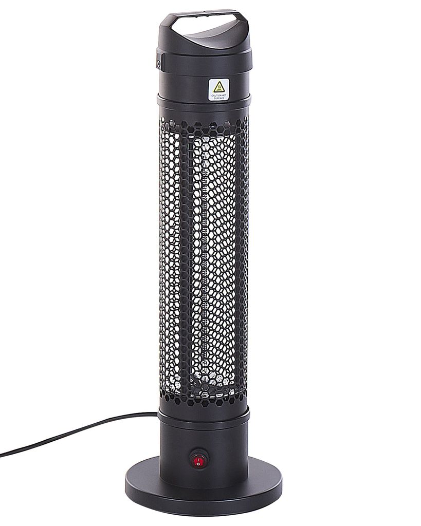 BELIANI Heizstrahler freistehend Schwarz Aluminium Elektro Carbon Infrarot 1000 Watt mit Kabel Standgerät Outdoor Außenbereich Wintergarten Terrasse