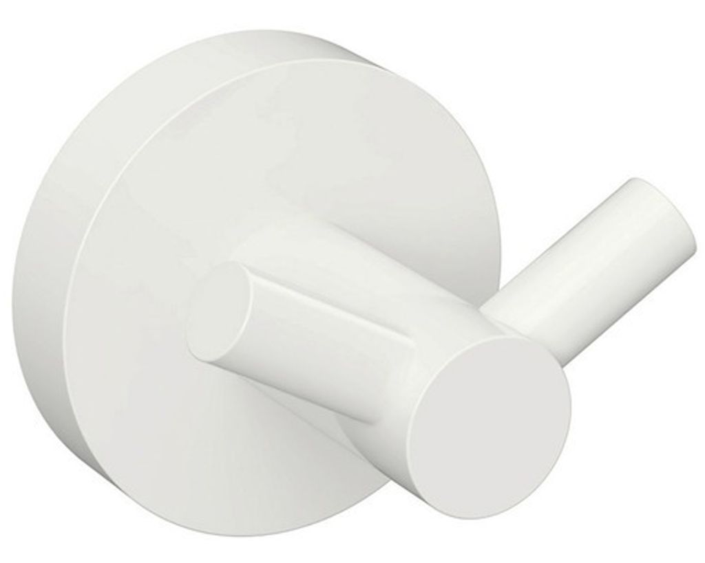 Doppelter Wandhaken WHITE aus weißem Messing 5,5cm BEMETA