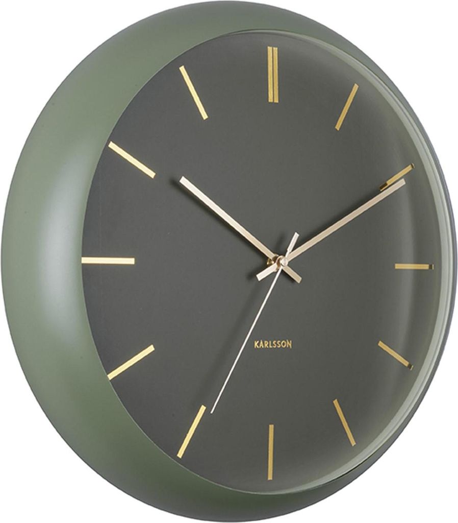 Karlsson - Wanduhr Globe - Moosgrün - Ø40cm Produktbild 