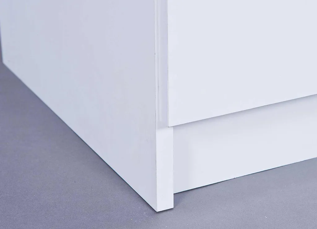 Commode Blanche Classique 3 Tiroirs Interlink - Format Gain de Place 71cm - 11