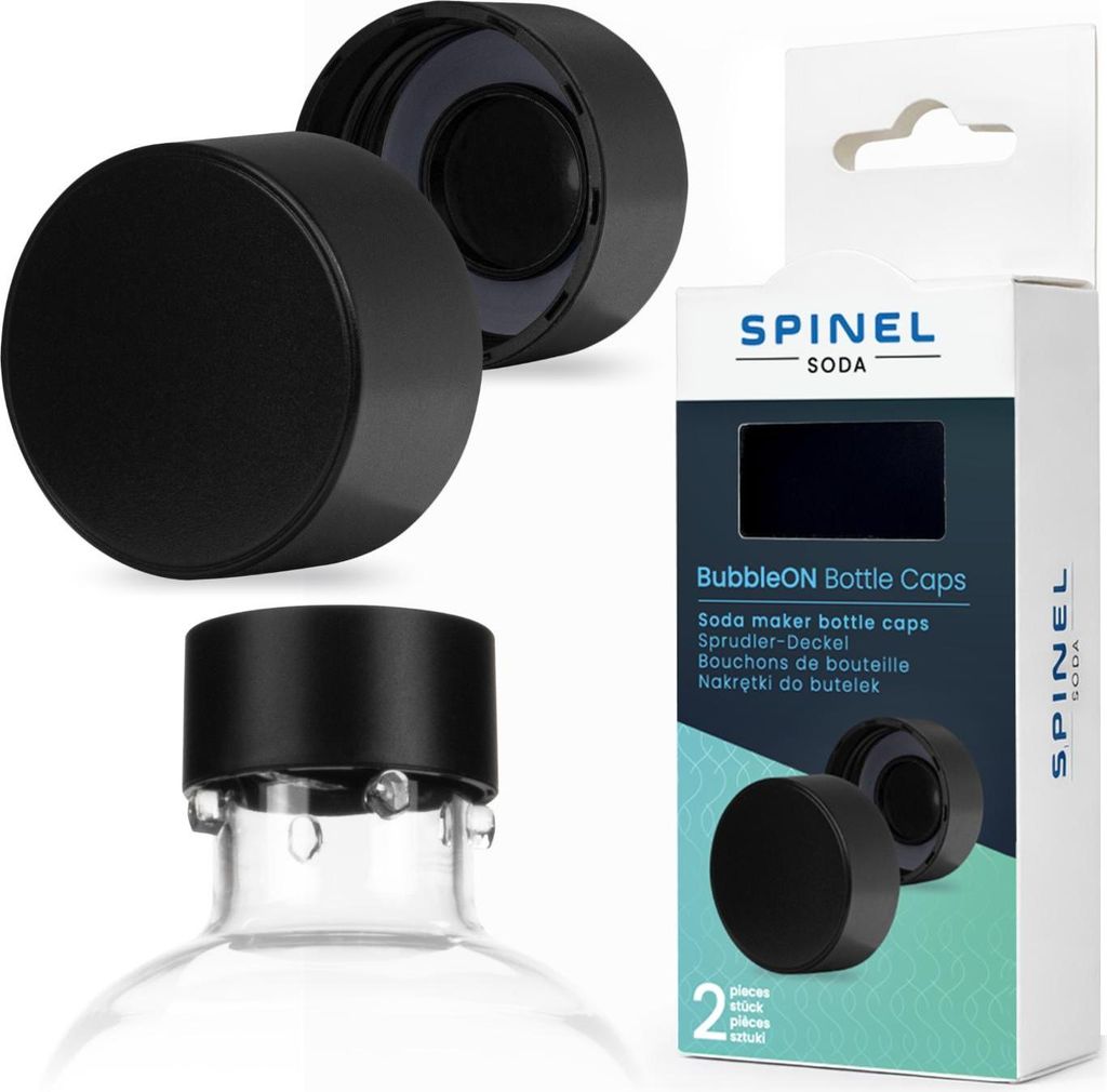 SPINEL SODA Verschlusskappen BubbleON SodaStream 2er Set auslaufsicher