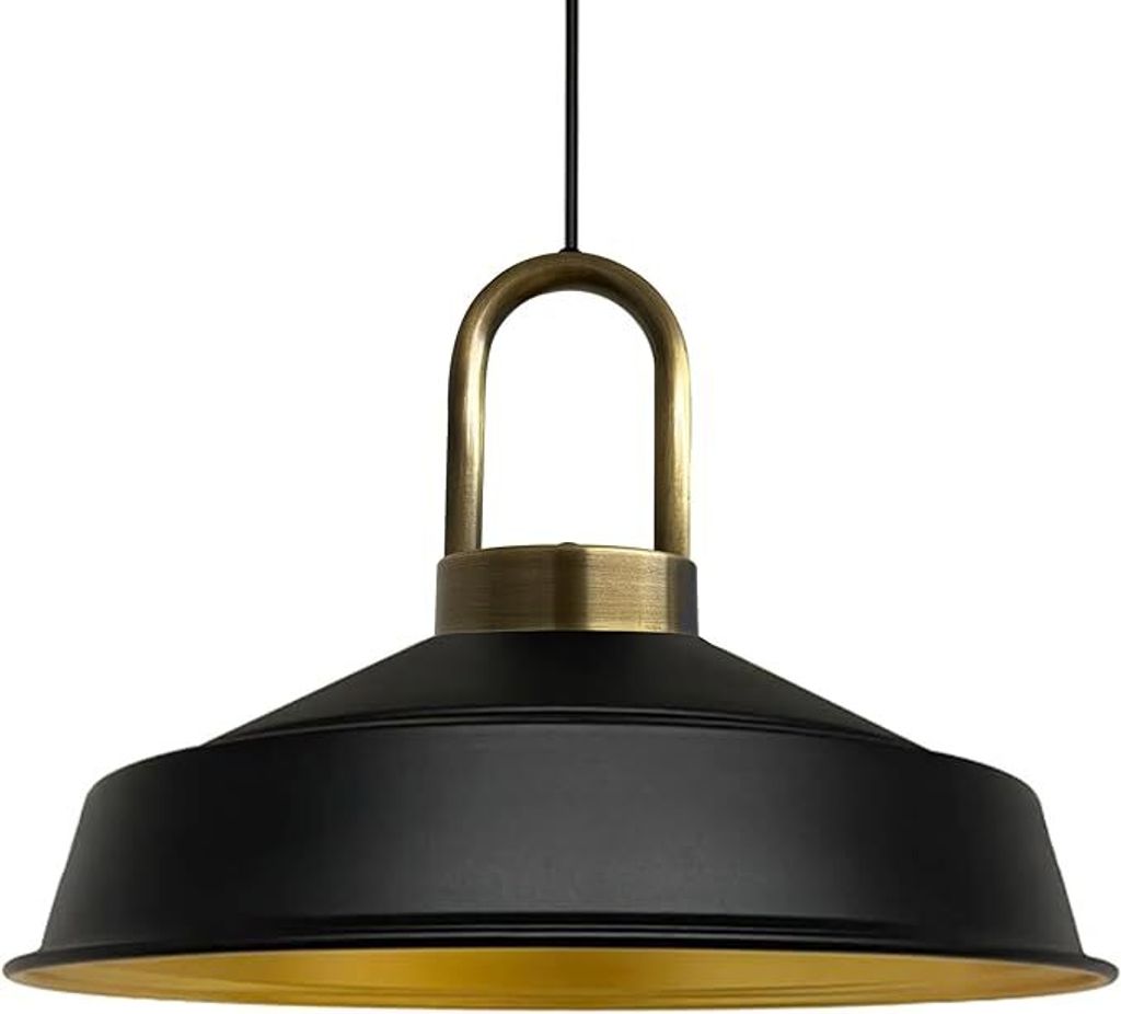 Pendelleuchte Asletl-Lock Hängelampe aus Schwarz Metall Ø40 cm Lampe