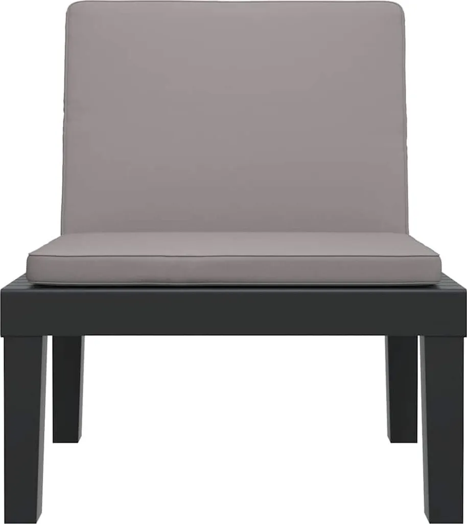 vidaXL Bain de soleil avec coussin Anthracite en PP résistant 190 cm