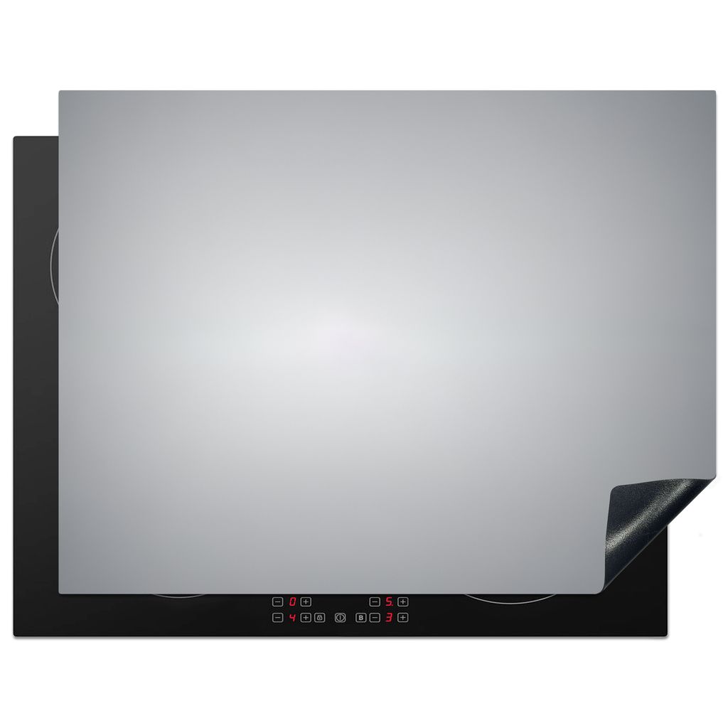 KitchenYeah Herdabdeckplatte Silber - Grau - Metallic-Look - Dunkel , 77x59cm, Küche Deko, Glaskeramikkochfeld Herdabdeckung, Abdeckplatte fùr ...