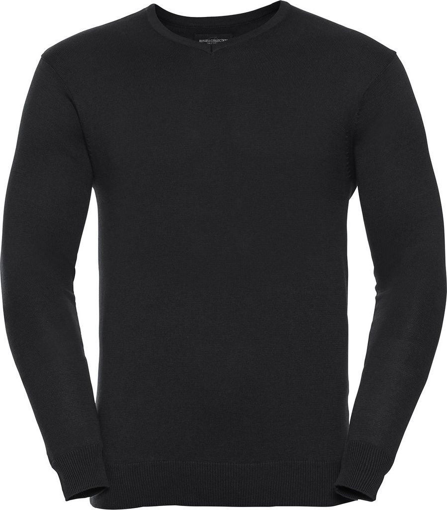 Russell Collection - Sweatshirt V-Ausschnitt für Herren RW9093 (4XL) (Schwarz)