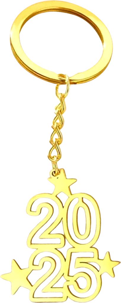 Titan Stahl Schlüsselanhänger 2025 Nummer Stern Charme Feine Handwerkskunst Schlüsselanhänger Tasche Anhänger Schlüsselanhänger Ornament