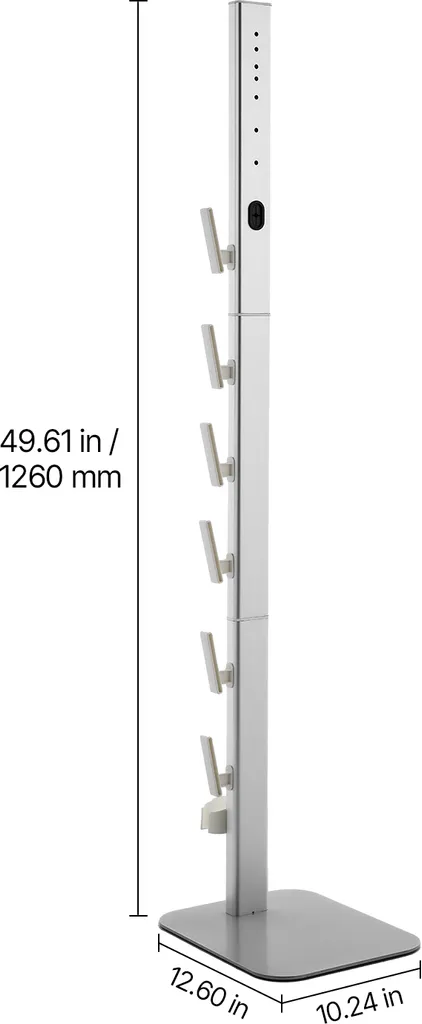 Support Aspirateur Dyson Argenté 126 cm avec Base Stable sans Perçage - 8