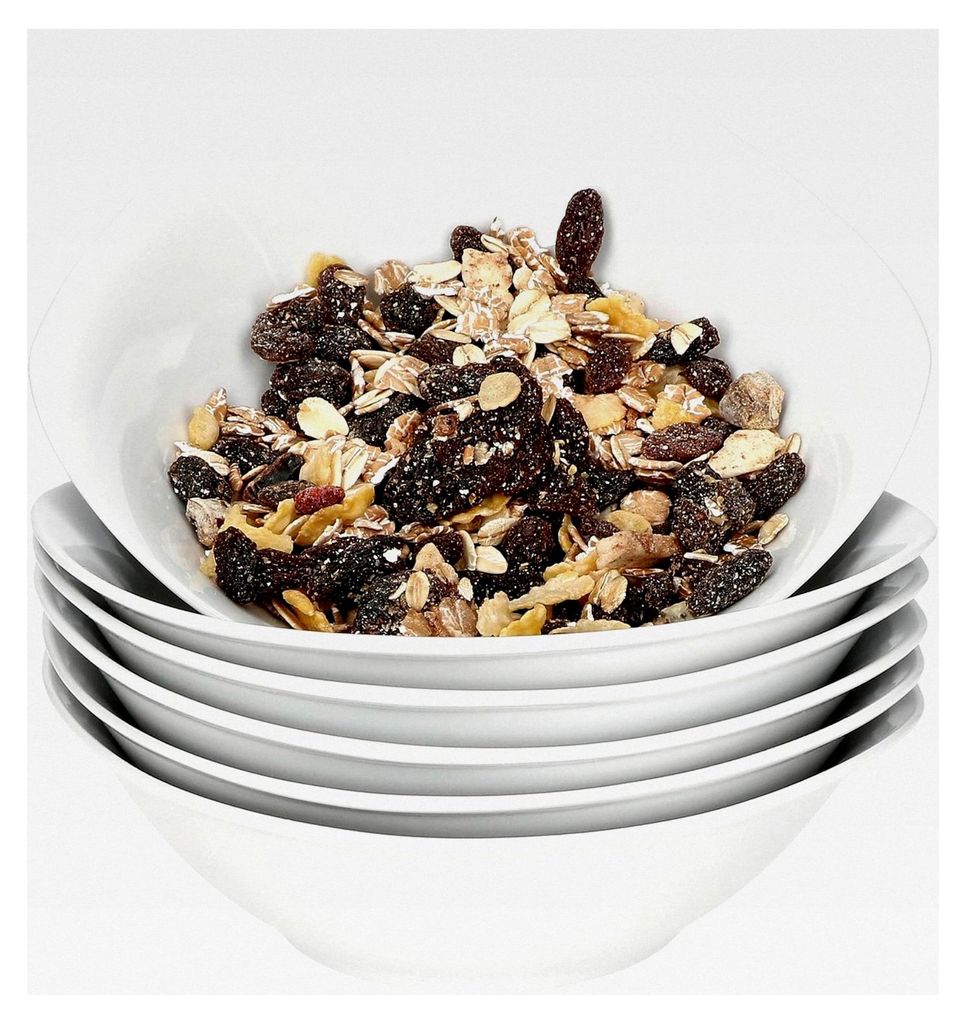 Lotta 6er Set Müslischalen I 250 ml I weiße Porzellan-Schalen für 6 Personen I Schalen für Salat, Obst, Desserts, Snacks und mehr I Geschirr f...
