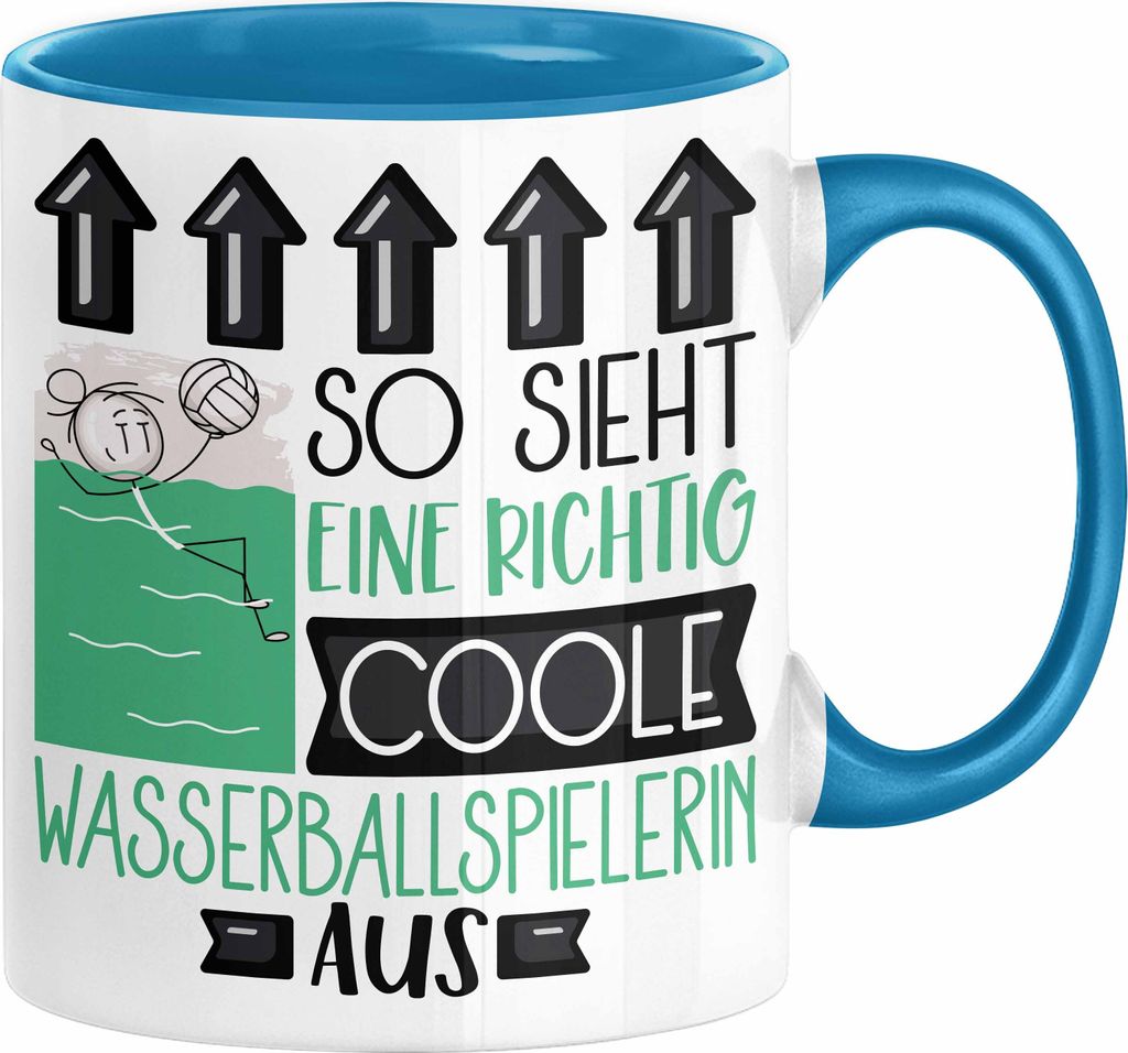 Wasserballspielerin Geschenk Tasse Geschenkidee für Wasserballspielerin Geburtstag Weihnachten Spruch So Sieht Eine Richtig Coole Wasserballspiele...