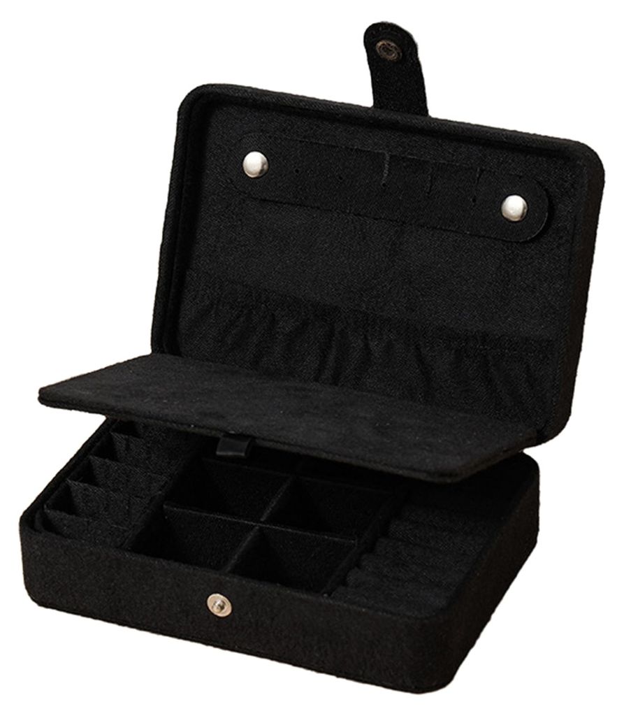Kleine Schmuckschatulle aus Plüsch-Samt, tragbarer Reise-Schmuckorganizer, Mini-Aufbewahrungsbox für Ringe, Ohrringe und Halsketten