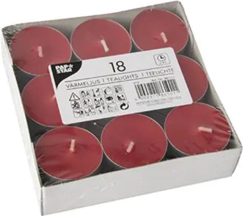 Papstar 86101, Rund, Rot, 4 h, 18 Stück(e) Produktbild 