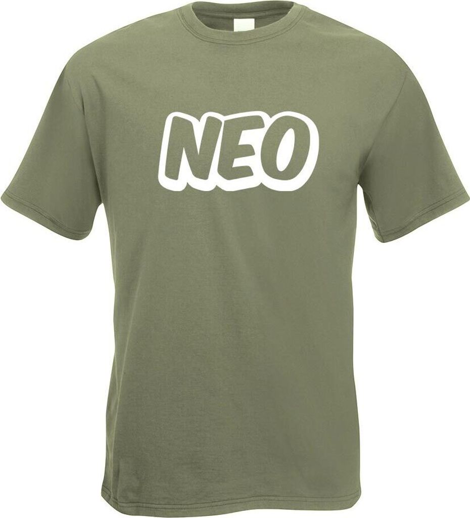 Kiwistar - T-Shirt - Olive - Neo Vorname Jungen Motiv Bedruckt Funshirt Design Print - mit Motiv Bedruckt - Funshirt Design - Sport - Freizeit - He...