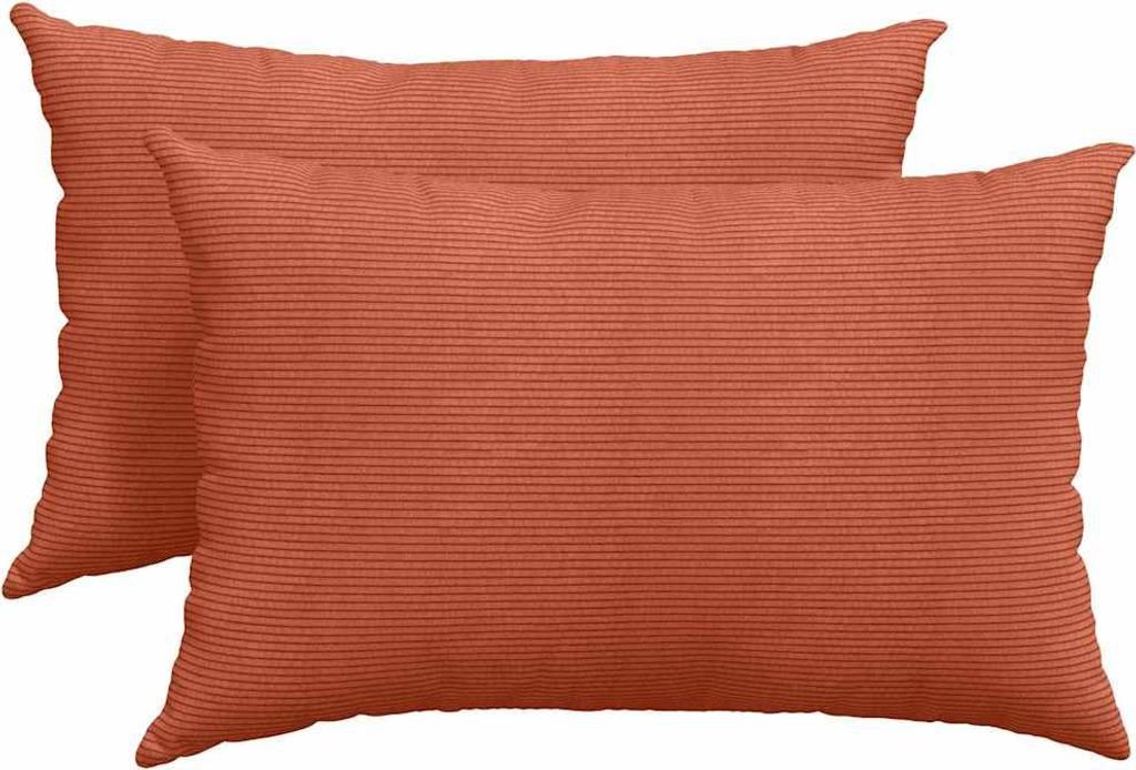 vidaXL Sofakissen 2 Stück Rot-Orange 60 x 40 cm Cordstoff