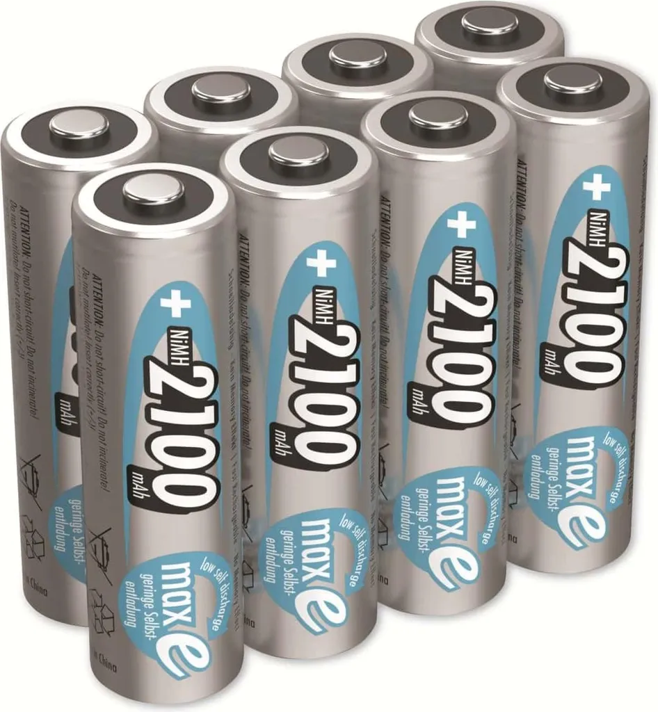 Piles Rechargeables AA NiMH Mignon - Pack de 8 Accumulateurs Ansmann maxE