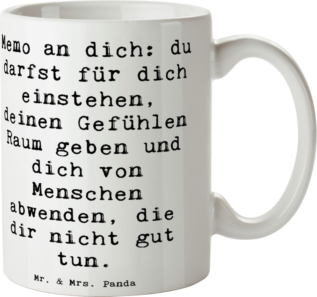 Mr. & Mrs. Panda Kaffeebecher Spruch Gefühle Freiheit - Produktbild 