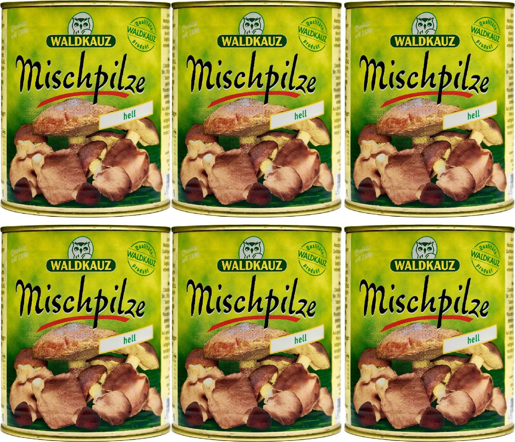 Food-United MISCHPILZE Hell 6 Dosen Füllm 800g ATG 455g Produktbild 