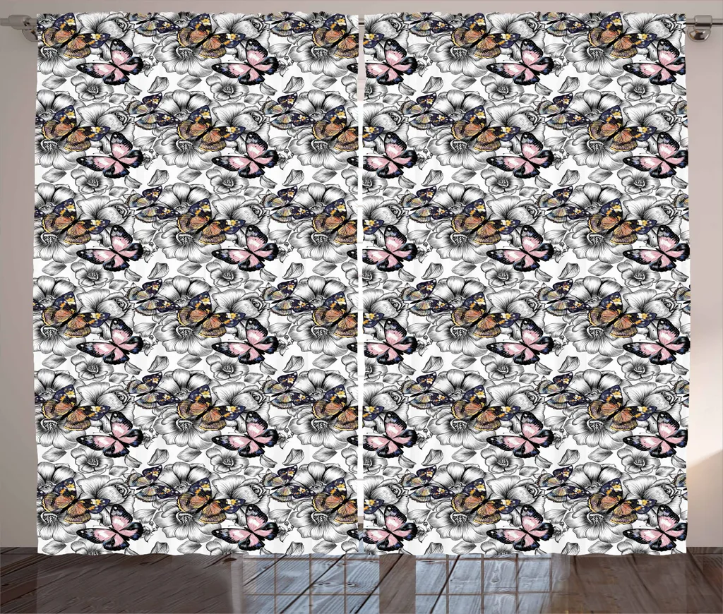 Offerta Tenda ABAKUHAUS Farfalle e Fiori - Colora il tuo Salotto!