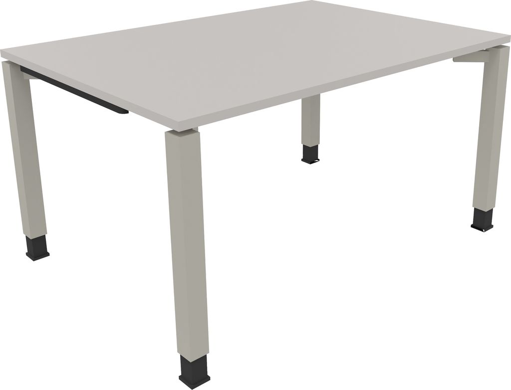 Schreibtisch Vierfuß Quadratrohr B1400xT1000xH680-820 si/Lichtgrau