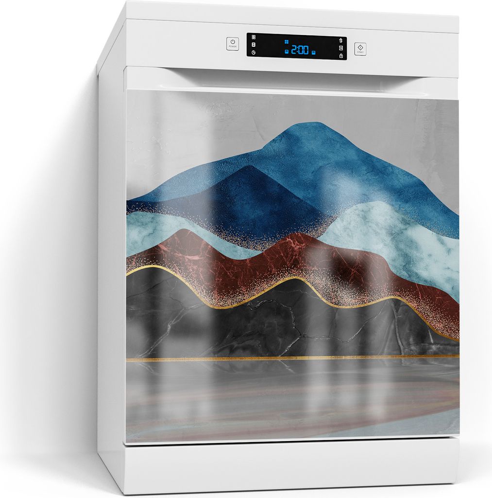 DEQORI Magnetmatte Spülmaschine Standard 60x60 cm 'Abstrakter Gipfelglanz' Magnetfolie