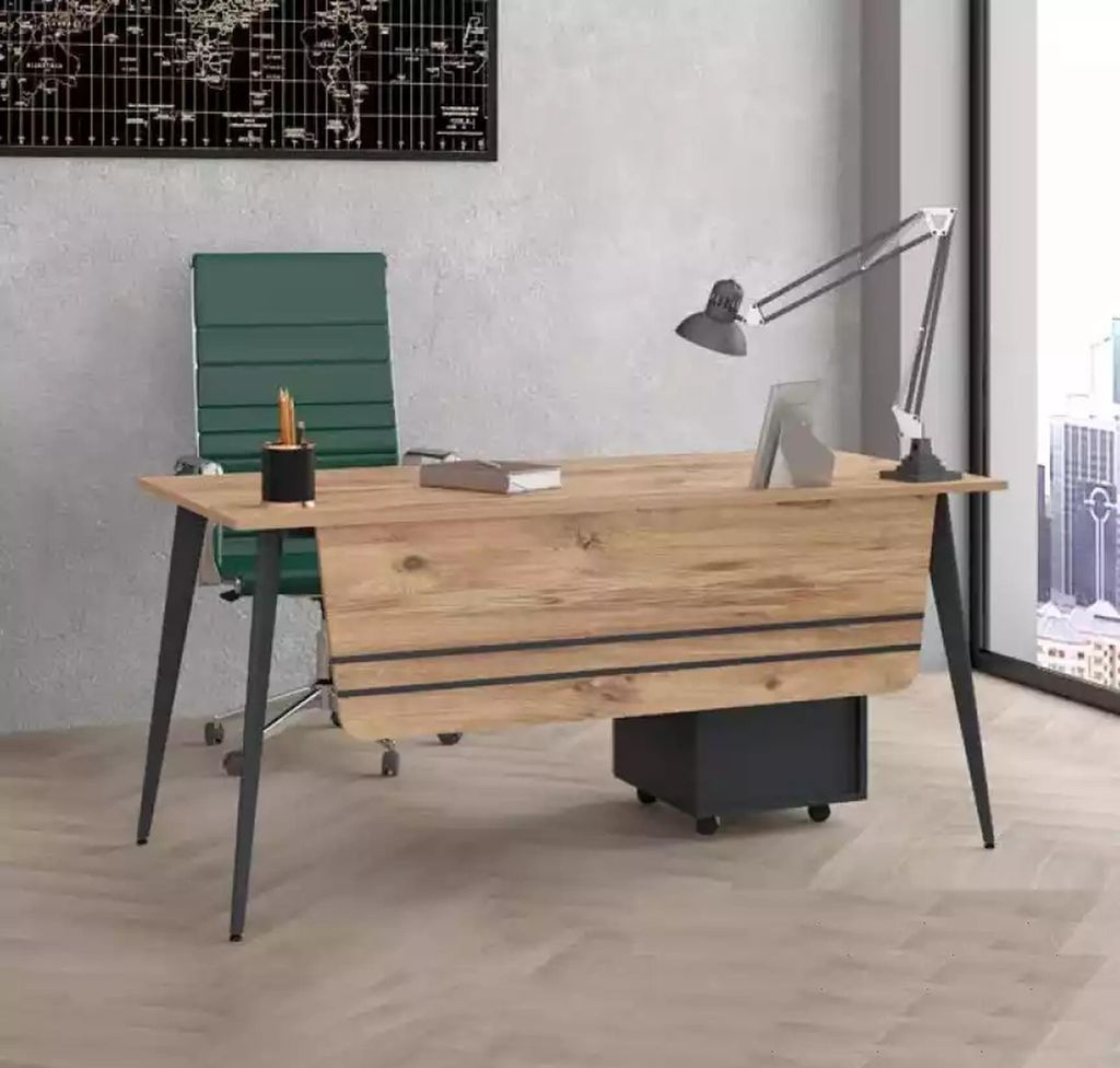 Arbeitszimmer Schreibtisch Büro Möbel Holz Computertisch Tisch Computermöbel