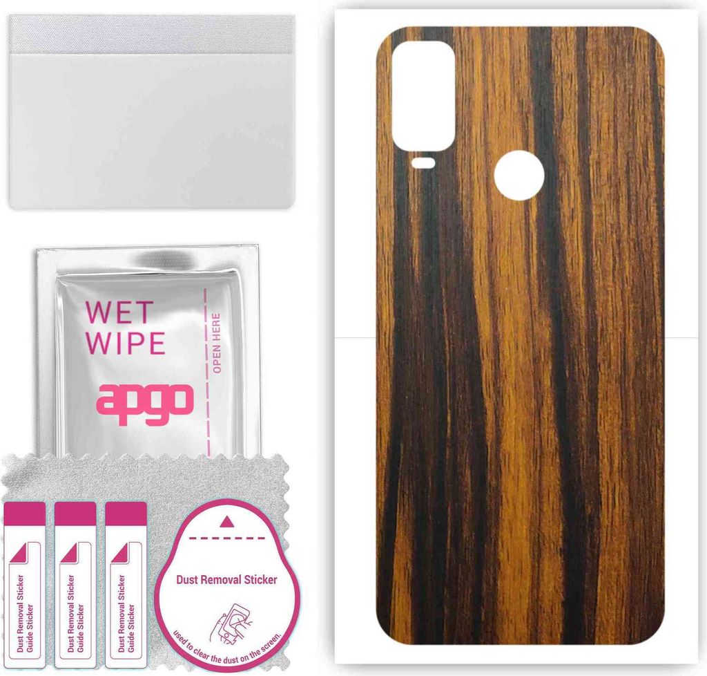 apgo Rückseite Schutzfolie, Skin, kompatibel mit Alcatel 1L 2021, Hinten Displayschutzfolie aus Vinylfolie, kratzfest, einfache Montage - Tigerwood