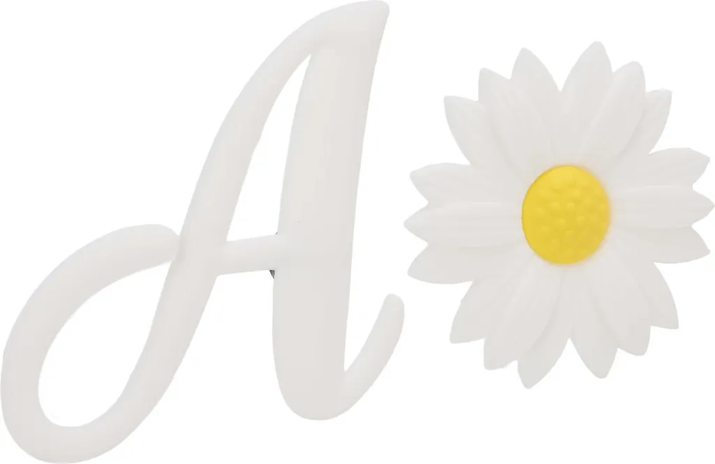 Accessori Borse Spiaggia 2pz: Lettera A e Fiore Bianco in Silicone - 2