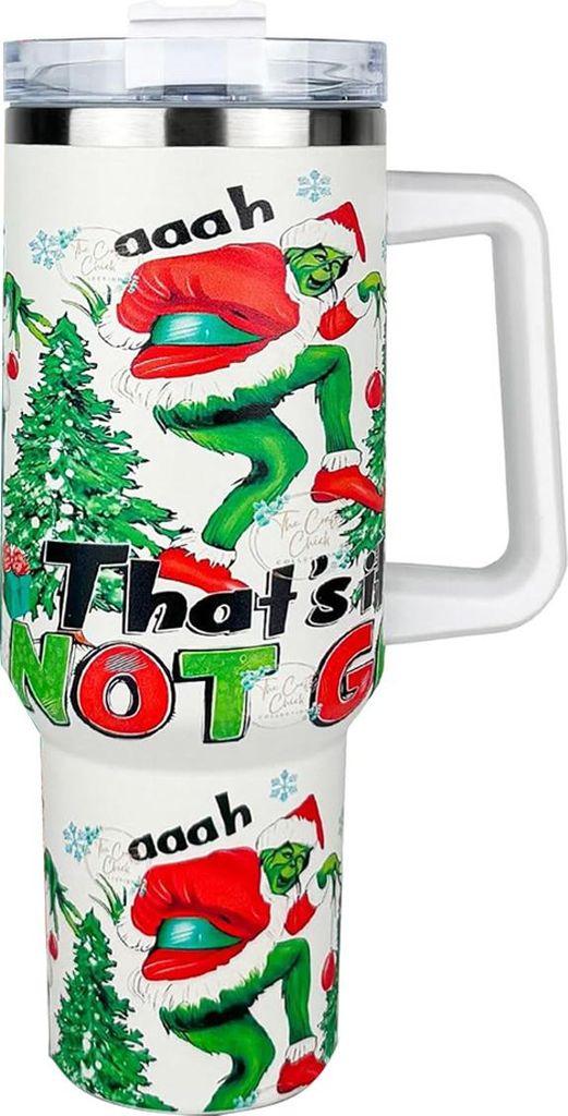 40 Weihnachtseisbecher, Edelstahlgriff, Strohhalmbecher, 40-Unzen-Autobecher der ersten Generation