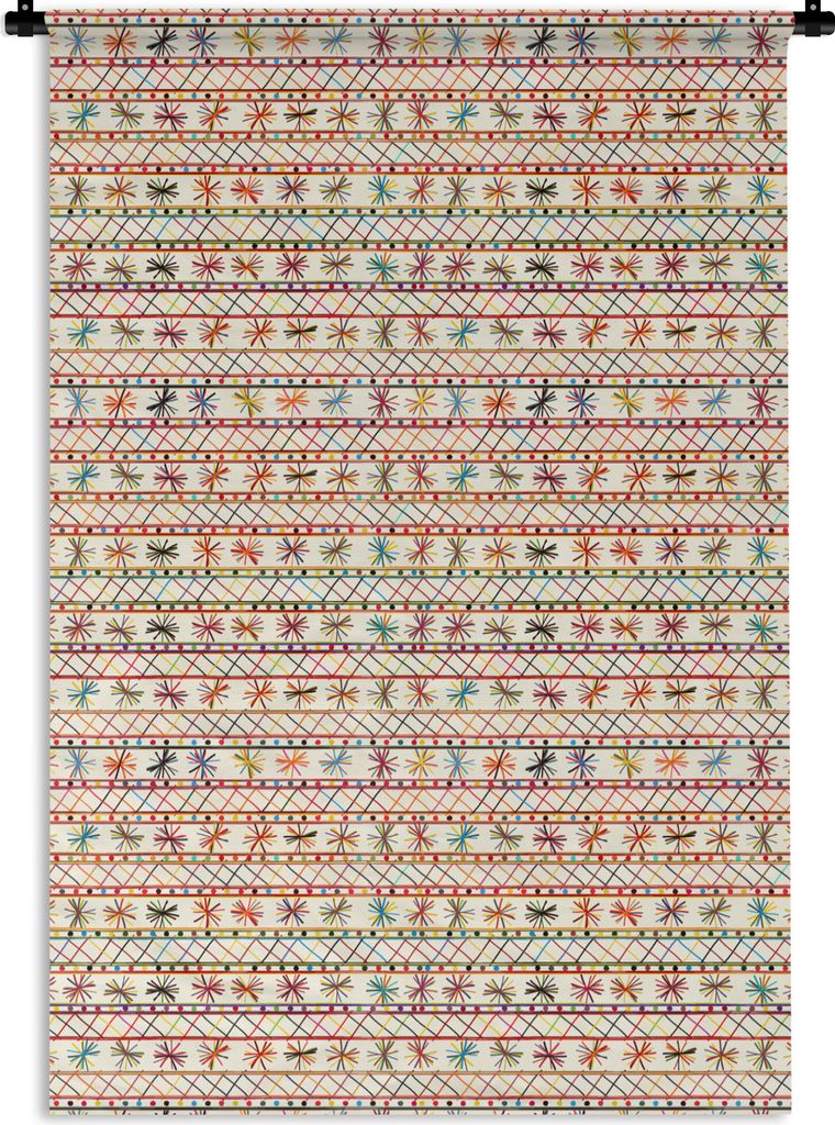 MuchoWow Wandteppich Wandbehang Regenbogen - Südamerika - Muster 120x180 cm Tapisserie Dekoration Wandtuch - Schlafzimmer - Dekorationen für da...