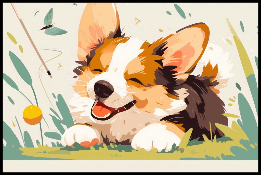 Plakat 91,5x61cm Unbeschwerter Corgi