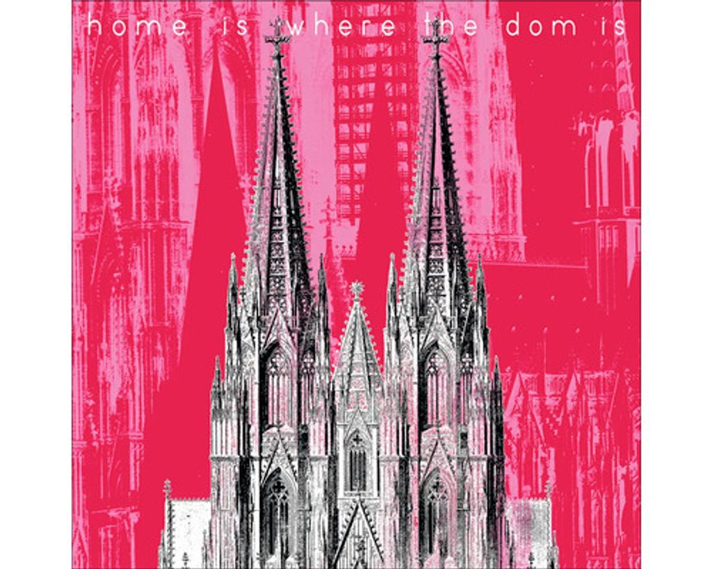 Glasbild Köln Dom Home pink 20x20 cm