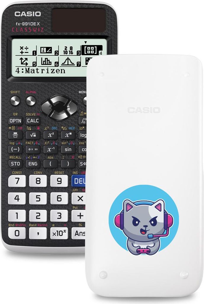 Casio FX-991DE X ClassWiz Schulrechner mit Cat-Gaming-Bedruckung (Motiv 12)