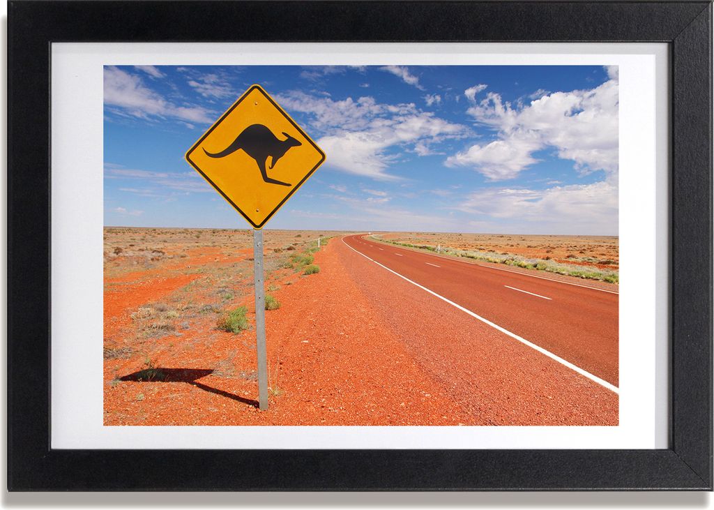 Bild 30x20 MDF-Rahmen, Wandkunst Die Straße in Australien