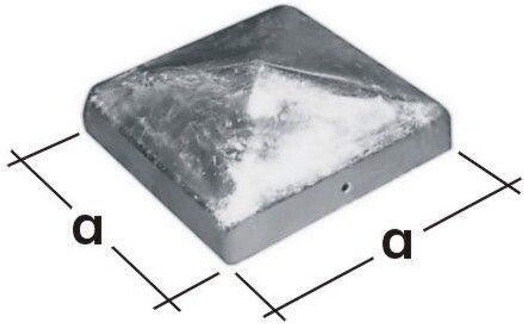Pfostenkappe für Vierkantmetallpfosten 90x90x1,5mm silber Produktbild 