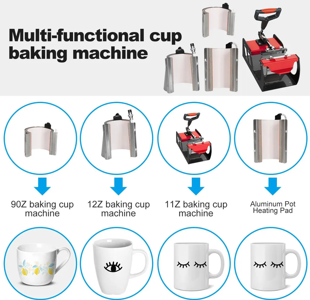 Machine de Sublimation Polyvalente 8 en 1 avec Écran LCD et Prise EU