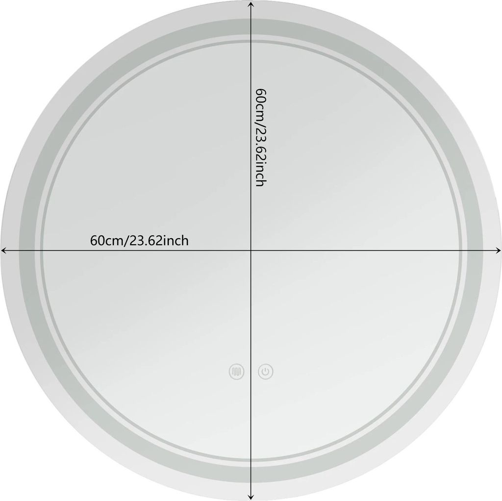 Badezimmerspiegel, LED-Licht, dimmbare Funktionen, Silber