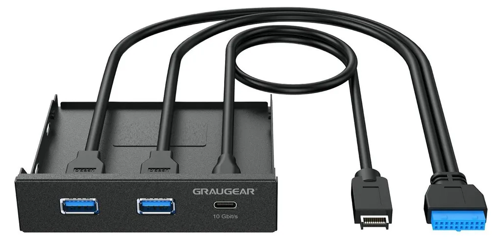 Panneau Frontal USB Graugear avec Transfert Rapide 5Gbps et 4 Ports USB