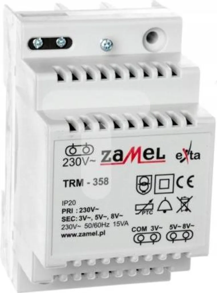 Transformateur de sonnerie 230V rail DIN IP20 Zamel pour tableau électrique - 5