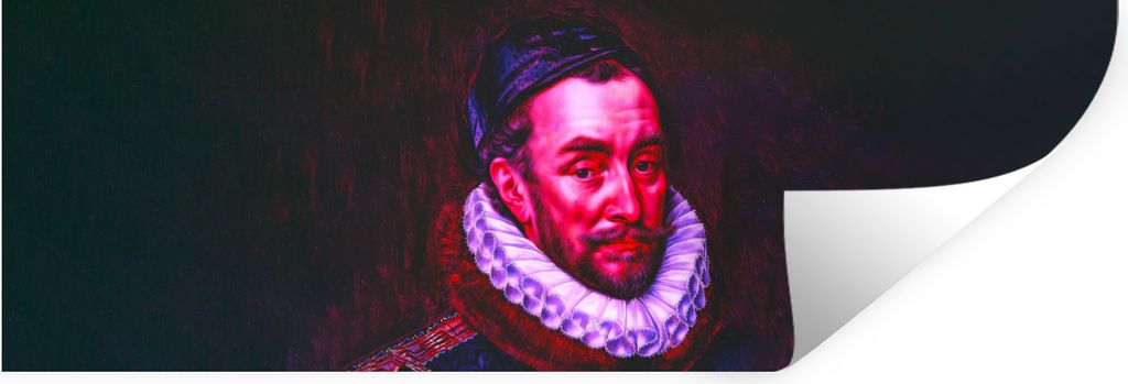 MuchoWow Wandtattoo Wandsticker Wandaufkleber Wilhelm von Oranien - Adriaen Thomasz - Rot 120x40 cm Selbstklebend und Repositionierbar - Repositi...