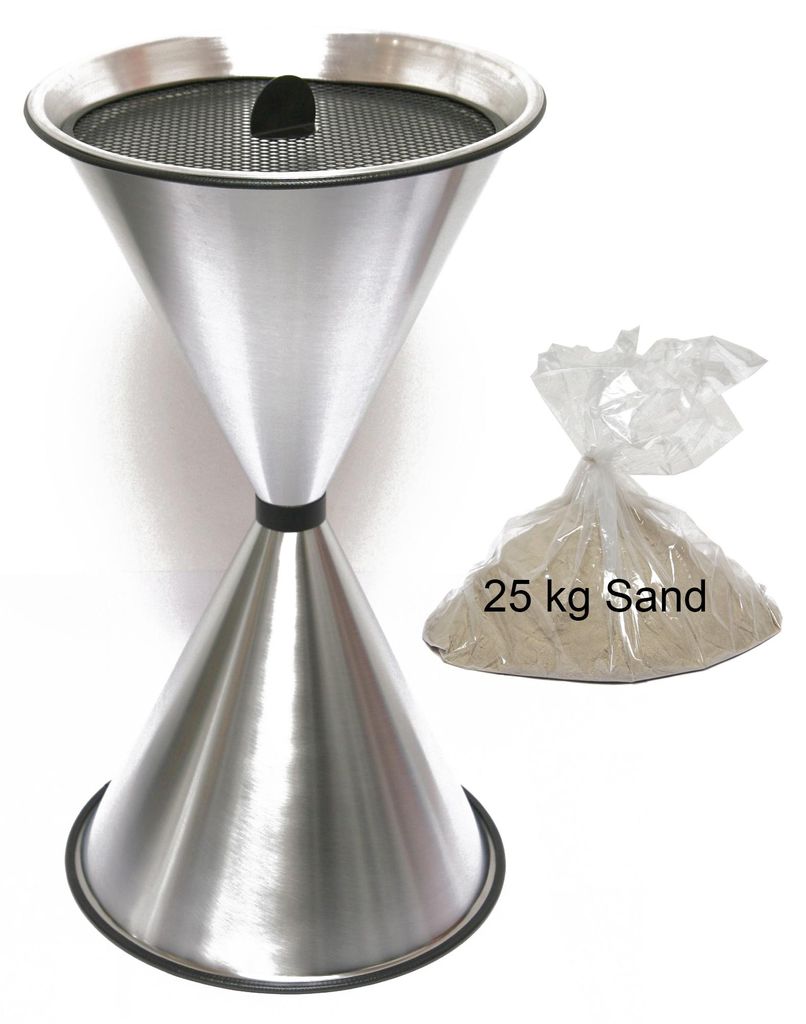 Stand Aschenbecher Diabolo 71x40cm Edelstahl inkl 25 kg Quarzsand SZAGATO Aschenbecher groß Stand-Aschenbecher außen Aschenbecher stehend Standas...