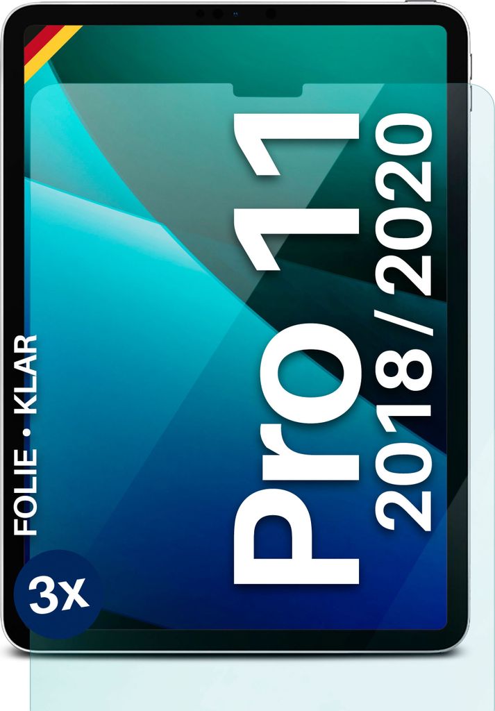 moex 3x Schutzfolie kompatibel mit iPad Pro 11" (1. & 2. Gen.) - Displayschutzfolie dünn Folie, Klar