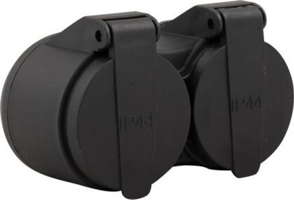 Doppelsteckdose 2-fach Steckdosenadapter mit Deckel IP44 Produktbild 