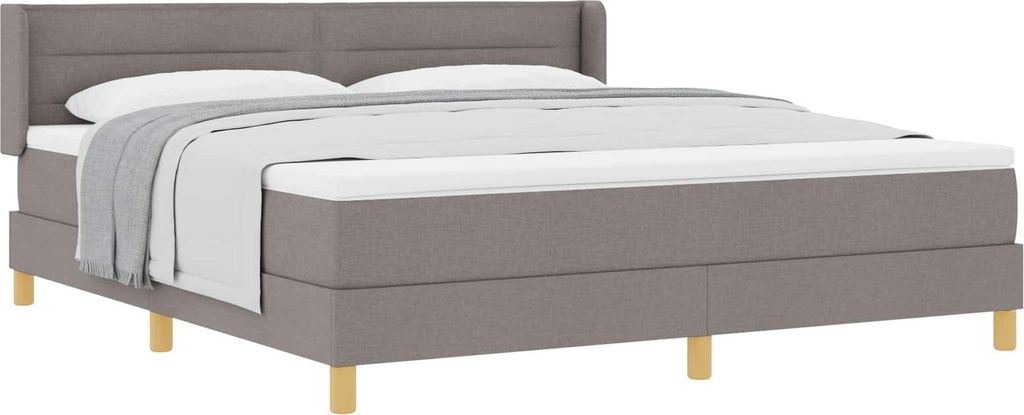 Boxspringbett mit Matratze Taupe 200 x 180 cm Stoff