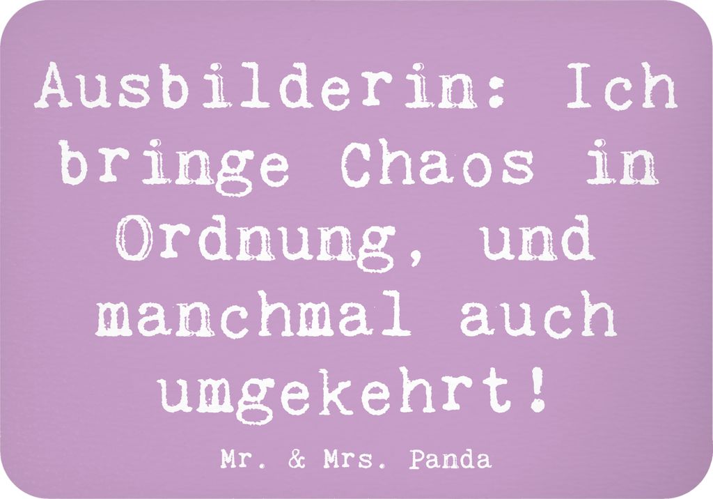 Mr. & Mrs. Panda Kühlschrankmagnet Spruch Ausbilderin Chaos Ordnung - Lavendeltraum - Geschenk, Unterstützung, zettelhalter, Berufsprodukte, Zuku...