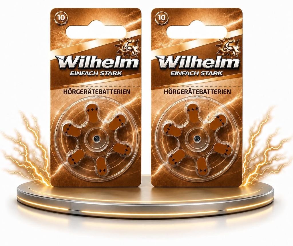 12 x WILHELM Hörgerätebatterien Typ 312 braun Produktbild  KI-generiertes Bild